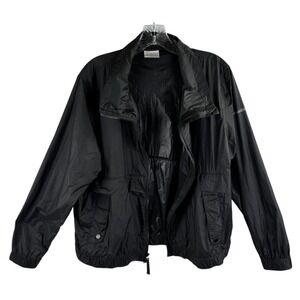 Columbia Black Windbreaker‎ Jacket Women's L Lightweight Hiking Zip